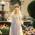 thumbnail image 7 of HOARBOEG 4pcs Fairy Princess Costume Set for Women - Wings, Ears, Flower Headband, Magic Wand - Halloween , Birthday Party, Dress-Up, 7 of 7