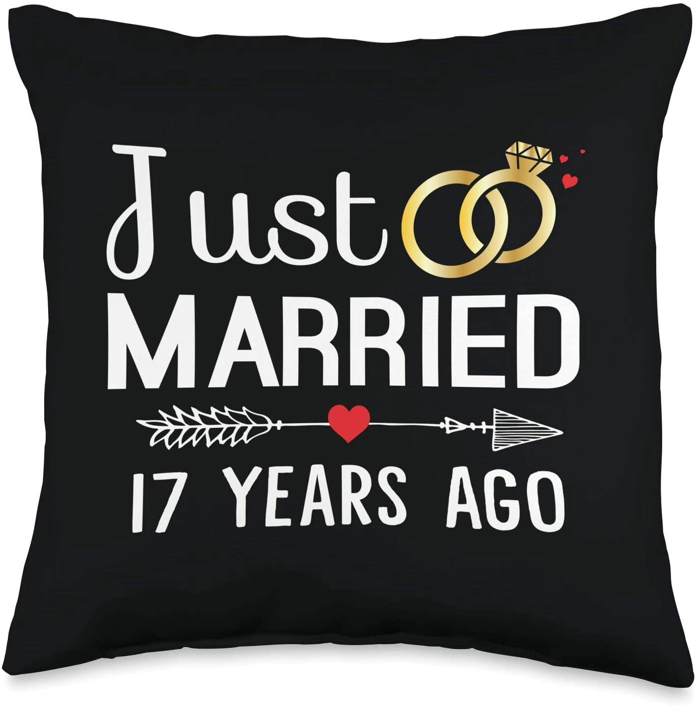 Just Married 17 Years Ago Couple 17Th Wedding Anniversary Throw Pillow,  16X16, Multicolor - Walmart.com