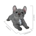 thumbnail image 5 of Estatuine Hi-Line Gift Ltd., Bulldog francés acostado, poliresina, gris y azul, 5 of 5