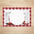 thumbnail image 5 of Happy Valentine''s Day Placemats Set of 4 12x18 Inch Red Buffalo Plaid Romantic Truck Bike with Rose Flowers Sweet Home Table Place Mats Table Decoration for Kitchen Dining Table Party, 5 of 5