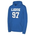 thumbnail image 2 of Youth Aidan Hutchinson Blue Detroit Lions Mainliner Player Name & Number Pullover Hoodie, 2 of 3