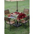 thumbnail image 3 of Outdoor Tablecloth with Umbrella Hole and Zipper, Red Plaid Christmas Square Table Cloth 54x54 Inch Waterproof Tablecloth, Xmas Tree Gnomes Poinsettia Snowflake Picnic Table Cover for Patio Camping, 3 of 7