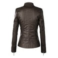 thumbnail image 2 of Made by Johnny Women's Panelled Faux Leather Moto Jacket M COFFEE, 2 of 6