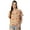 Orange, variant on Short Sleeves Notch Collar Rayon Shirt - Women's Trendy Printed Shirt