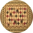 thumbnail image 1 of Ahgly Company Indoor Round Abstract Brown Contemporary Area Rugs, 6' Round, 1 of 4
