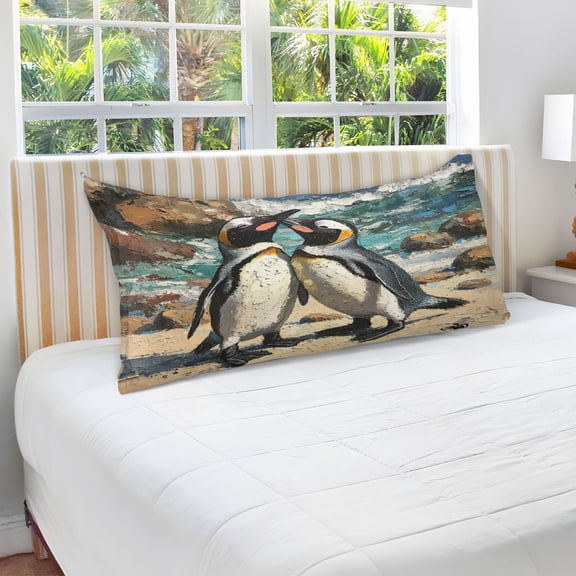 Pillow Case Plush Pillow Penuins Couple Case standard size/King size/Queen size Bed Pillow Pillowcases