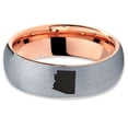 thumbnail image 2 of Tungsten Arizona The Grand Canyon State Band Ring 7mm Men Women Comfort Fit 18k Rose Gold Dome Brushed Gray Polished, 2 of 4