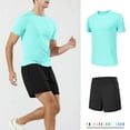 thumbnail image 2 of GERsome Men's Tracksuits 2 Piece Short Sleeve Crewneck Plain T Shirts and Shorts Sets Summer Athletic Running Gym Workout Loungewear for Men M-3XL, 2 of 6