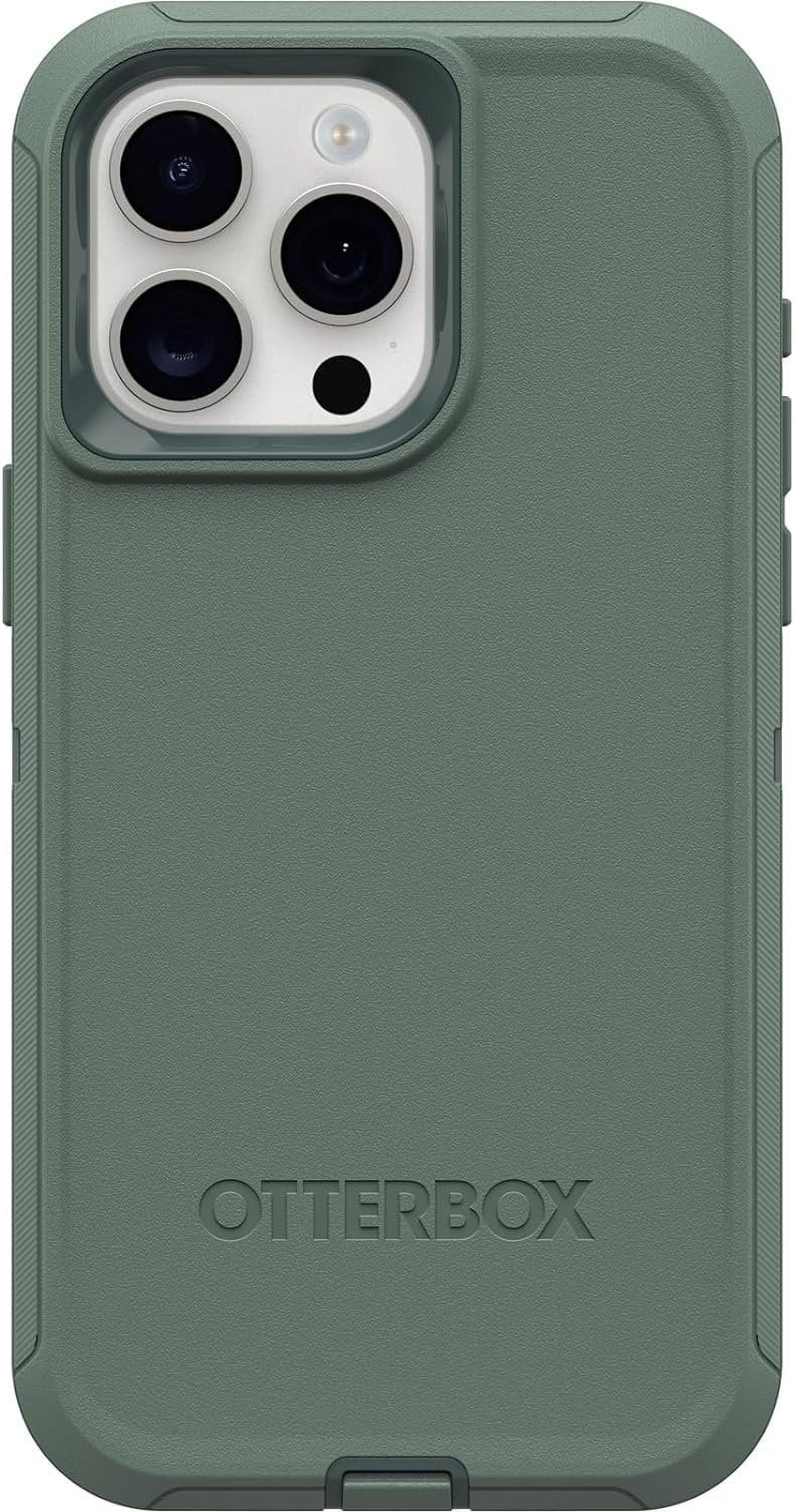 OtterBox iPhone 15 Pro Max Only - Defender Series Case - Forest Ranger Green - Screenless - Rugged & Durable - with Port Protection - Holster Clip includes - Non-Retail Packaging