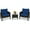 Navy, variant on Costway 3PCS Outdoor Rattan Conversation Set Patio Garden Cushioned Sofa Chair Black