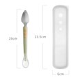 thumbnail image 2 of Cuchara de comida de silicona para bebé de doble cabeza Hukapapa, barro raspador portátil. Suministros de destete LED para bebé, 2 of 5