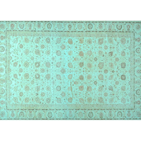 Ahgly Company Indoor Rectangle Oriental Light Blue Traditional Area Rugs, 4' x 6'