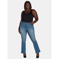 thumbnail image 2 of Madden NYC Women’s and Women’s Plus Bootcut Rhinestone Jeans, 32” Inseam, Sizes 00-3X, 2 of 5