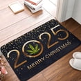 thumbnail image 4 of Rateoe 2025 And Merry Christmas Pattern Flannel Door Mat Indoor Outdoor Entrance, Waterproof All-Weather Doormat,Fade Resistant, Low Profile Entryway Mat 16x24in, 4 of 7