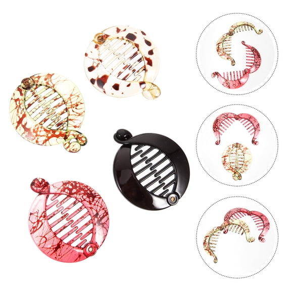 BESTYASH 4Pcs Assorted Color Banana Clips Ponytail Holder Hair Accessories with Comfortable Grip