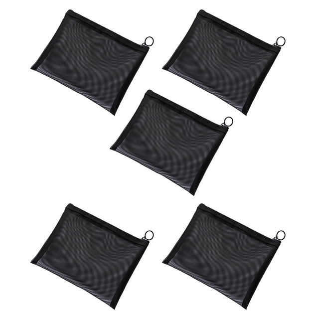 5pcs con cremallera malla bolsas inodoro bolsa llavero bolso cosmético organizador bolsas