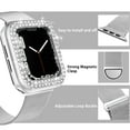 thumbnail image 2 of ALMNVO Woman Milanese Loop Band + Case Compatible with Apple Watch Bands 45mm 41mm 44mm 40mm for iWatch Series 9 8 7 6 5 4 SE Stainless Steel Metal Mesh Band with Bling Shockproof Bumper Cover, 2 of 9