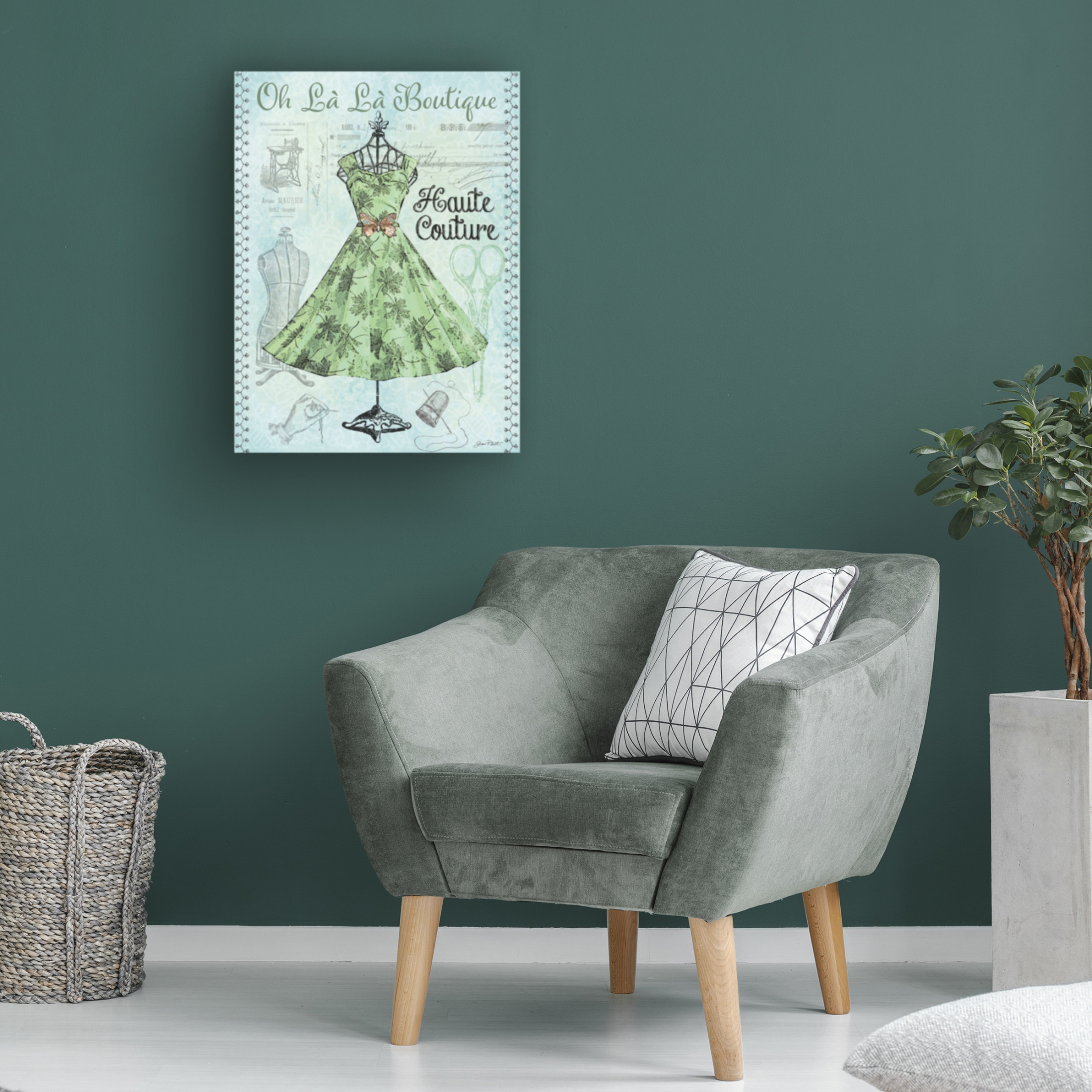 Canvas Wall Art - Jean Plout 'Dress Shop D' Wall Art for Living Room, Bedroom, or Office Décor by Trademark Fine Art - 35 x 47 Inches