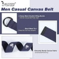 thumbnail image 3 of XIATIAN Men Canvas Belt Web Fabric Casual Belt with Black Double D-ring 1 1/2" Wide Set of 2, 3 of 6