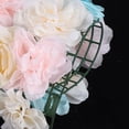 thumbnail image 5 of Miumaeov 12Pcs Silk Artificial Flower Wall Panels Pink and Azure Wedding Rose Backdrop Mat 24 x 16in, 5 of 12