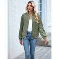 thumbnail image 6 of Womens Jacket Coat Casual Stand Collar Zip Up Fall Fashion Jackets Outfits with Pockets  Green XXL, 6 of 8