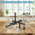 thumbnail image 5 of Uxcell Hex Drive Socket Cap Bolt, Chicago Screw Binding Post Screw Carbon Steel Dowel Nut with Hex Wrench Black M6x16mm, 5 of 7