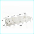 thumbnail image 4 of White 4-Seater Chenille Modular Sofa - Free Combination, Comfy for Living Room, 4 of 8