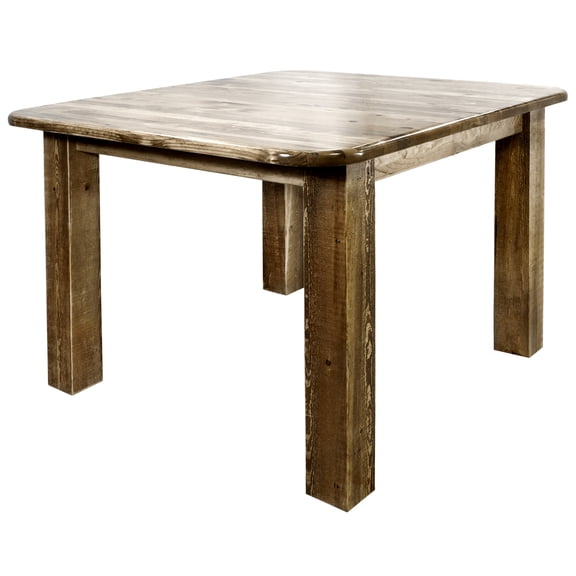 Homestead Collection Counter Height Square 4 Post Dining Table, Stain & Lacquer Finish