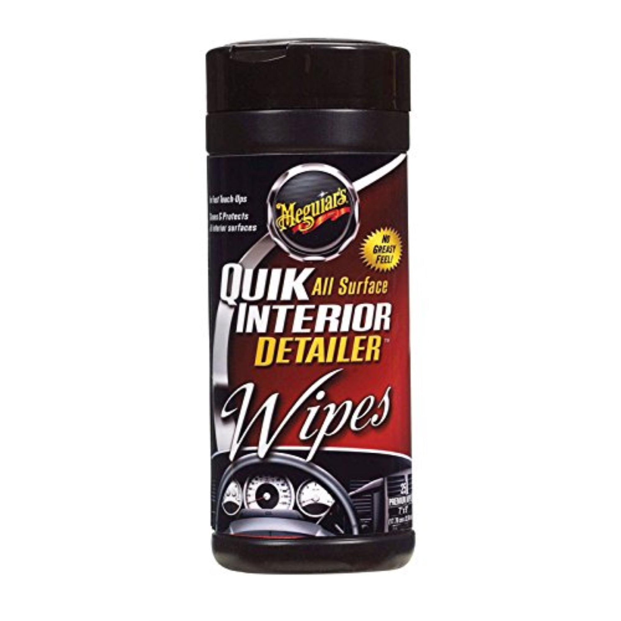 Meguiar's Quik Interior Detailer Cleaner Wipes, G13600, 25 Wipes