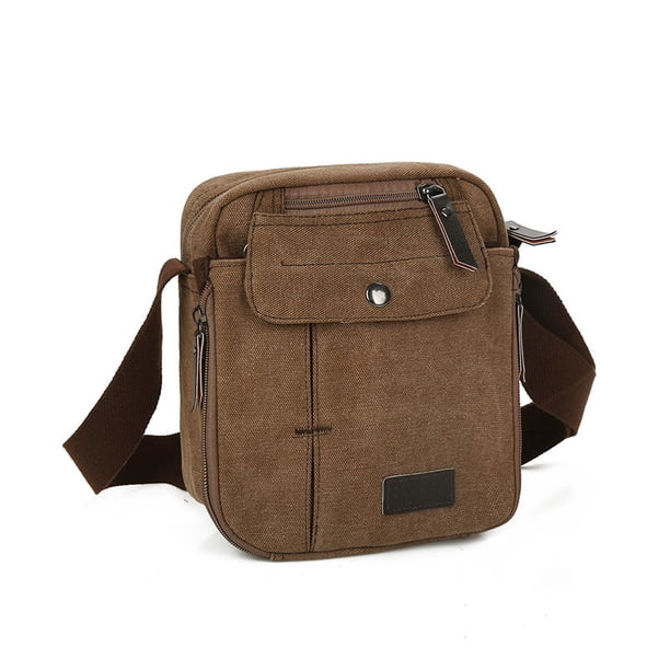 Bolsa mensajera de lona para hombre - Bolso de hombro de gran capacidad para viajar con correa ajustable para uso diario y actividades al aire libre