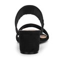 thumbnail image 2 of BLISSFUL STEP Women's Shoes Dual Straps Mid Block Heel Slide Sandals Black 6, 2 of 8