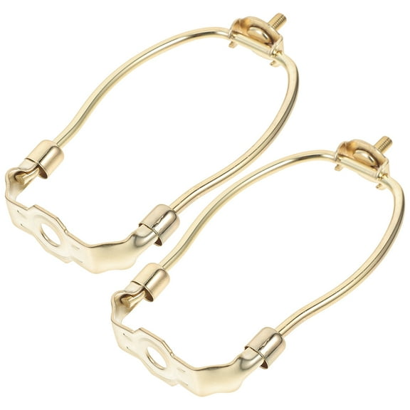 Hemobllo 2Pcs Metal Lamp Harp and Saddle Base with Golden Finish for Lamp Shade Repair