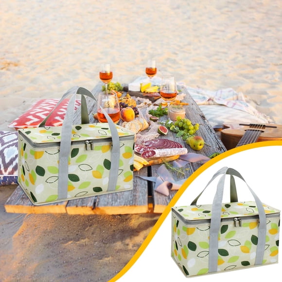 Picnic Basket, Staron 2026 Large Capacity Insulated Picnic Bag, Portable Thermal Camping Cooler Bag with Double Straps for Outdoor Travel, Green