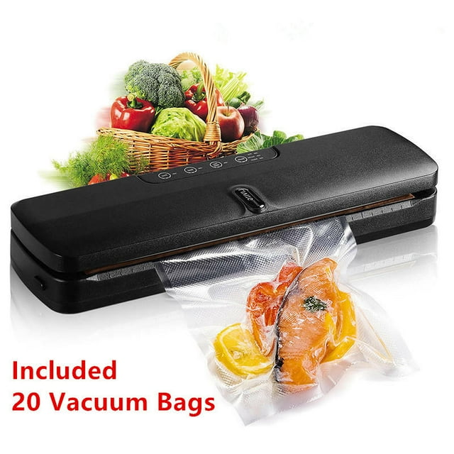 Machine d'Emballage de Scellant sous Vide Alimentaire Portable, Coupe Intégrée Automatique de Conserve de Viande de Viande Comprennent 20 Sacs sous Vide