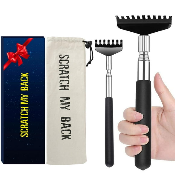 Back Scratcher Flanker-L de acero inoxidable de gran tamaño, paquete de 2