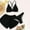 c01Black, variant on Women's 3 Piece Swimsuit Scalloped V Neck Triangle Bikini Sets with Beach Cover Up Shorts Swimwear Bathing Suit Beige XL