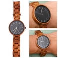 thumbnail image 3 of OUNONA Wood Watch with Chocolate Color Lightweight Strap and Stainless Steel Buckle, Comfortable for Everyday Wear, 3 of 6