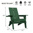 thumbnail image 2 of Krikacy Modern Folding Adirondack Chair, All-Weather HIPS Plastic Outdoor Lounge w/Cup Holder, Green, 2 of 8