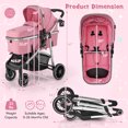 thumbnail image 2 of Infans 2 in 1 Convertible Baby Stroller High Landscape Infant Stroller Pink, 2 of 6