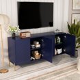 thumbnail image 4 of Boyel Living 4-Door Buffets Sideboards Gold Metal Handle Sideboard Buffet Cabinet for Dining Living Room Bedroom-Blue, 4 of 6