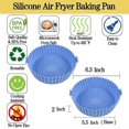 thumbnail image 3 of Air Fryer Silicone Pot Reusable Air Fryer Liners For Baking Roasting Oven Microwave(6.3 Inch, 2 X Blue), 3 of 5