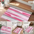 thumbnail image 5 of Area Rug 2 x 3 Ft, Pink Gray Stripes Indoor Accent Bathroom Rugs for Kitchen/Laundry Room, Watercolor Modern Abstract Minimalist Washable Non-Slip Runner Floor Mat for Entryway, Living Room, 5 of 7