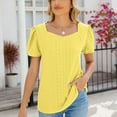 thumbnail image 4 of FAIWAD Womens Summer Square Neck Tops Trendy Puff Short Sleeve T Shirts Dressy Casual Tunic Tees, 4 of 5