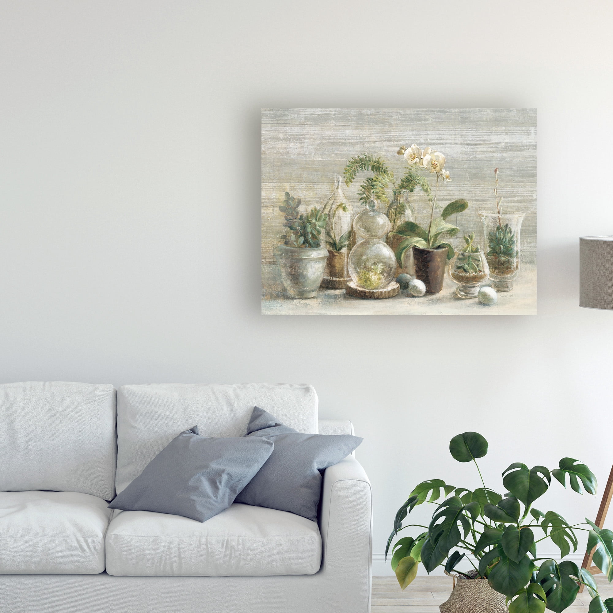 Trademark Fine Art 'Greenhouse Orchids on Wood' Canvas Art by Danhui Nai