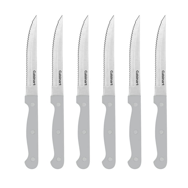 Juego de cuchillos para carne Cuisinart C77TR-6PSKG con hojas de acero, 6 piezas, gris