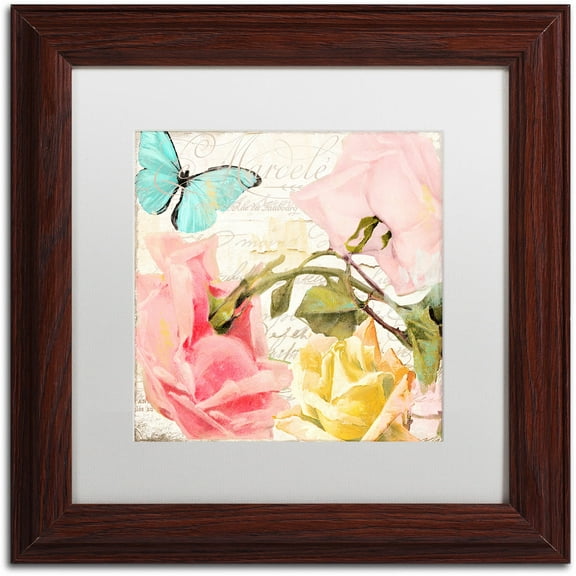 Trademark Fine Art "Florabella I" Canvas Art by Color Bakery White Matte, Wood Frame