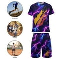 thumbnail image 4 of Prestonplayz Kids Short Sleeve T-Shirt And Mesh Shorts Outfit Set for Boys Girls, 4 of 8