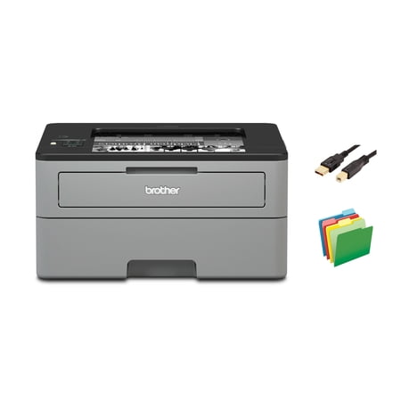 Brother HL-L23 Series Compact Monochrome Laser Printer, Print Copy Scan, 26 ppm, Duplex Printing, Auto 2-Sided Printing, With MTC Printer Cable and File Folders