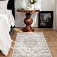 thumbnail image 1 of Boho Vintage Round Rug ft- Faux Wool Dreely Washable Area Rug Small Distressed Throw Rugs Floor Carpet for Door Mat Entryway Bedrooms Laundry (Round - ; Diameter Border ), 1 of 6