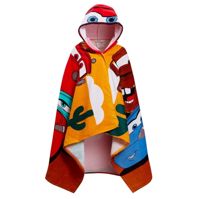 Toalla con capucha Disney Cars Lightning McQueen 100% algodón para niños